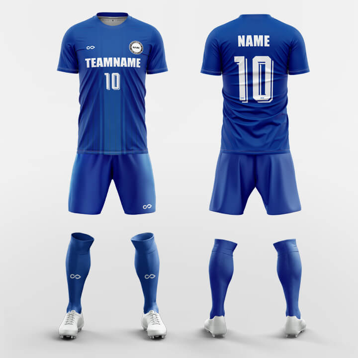 blue custom soccer jerseys kit