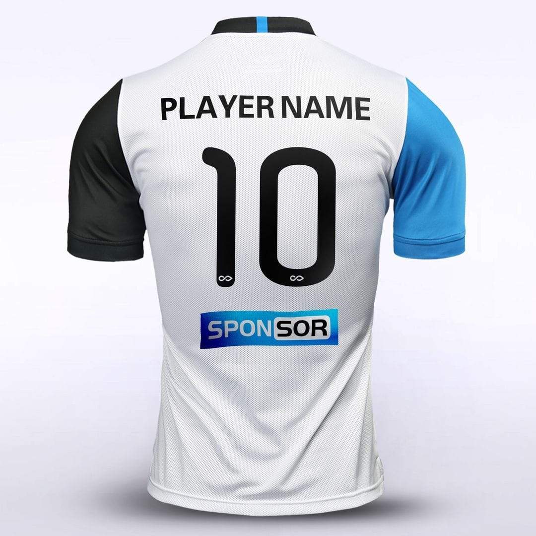 Custom Blue & White Men's Sublimated Soccer Jersey