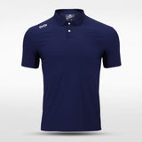 Adult Lapel Polo Blue