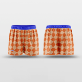 Orange Plaid Training Shorts Design