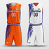 White&Orange Custom Reversible Basketball Set