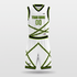 Green&White Stripe Fission Sublimated Basketball Set