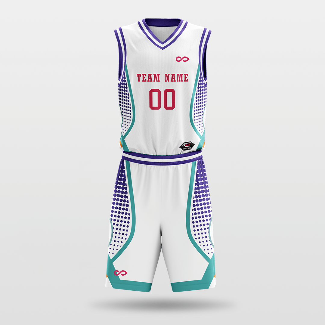white Sublimated Basketball Uniform
