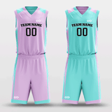 Purple&Cyan Custom Reversible Basketball Set