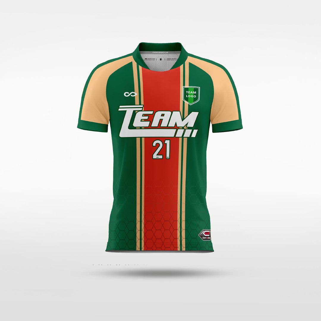 Red & Green Motor Soccer Jersey