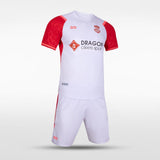 Custom White and Red Soccer Kit Design