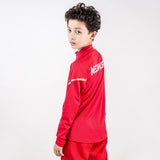 Solid Custom Kids Zip Top Red