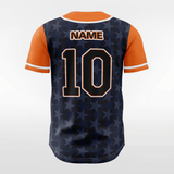 Navy&Orange Button Down Baseball Jersey