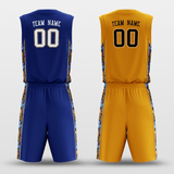 Navy&Yellow Custom Sublimated Basketball Set