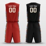 Black&Red Custom Sublimated Basketball Set