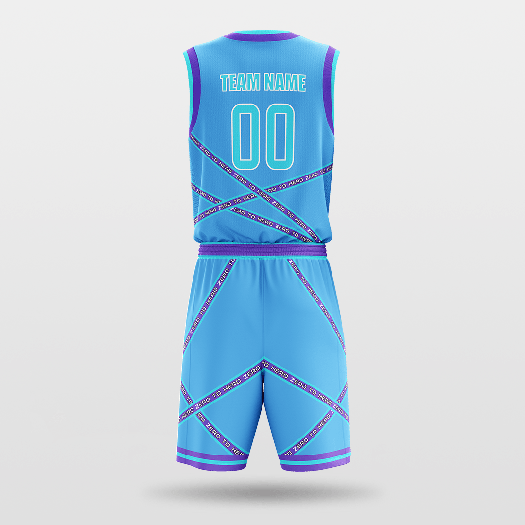 Blue Stripe Fission Sublimated Basketball Team Set