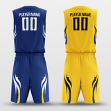 Blue&Yellow Custom Sublimated Basketball Set