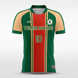 Green&Red Striped Men Soccer Jersey