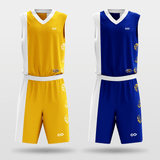 Yellow&Blue Tai Chi Sublimated Basketball Set