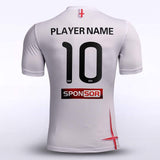 Custom White & Red Men's Sublimated Soccer Jersey