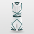 Cyan&White Stripe Fission Sublimated Basketball Set