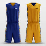 Navy&Yellow Secret Sublimated Basketball Set