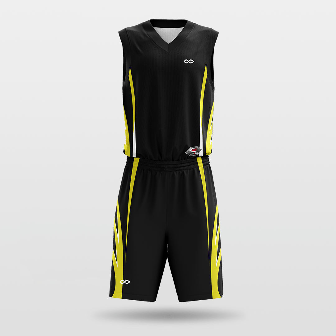 Black Spread Wings Sublimated Basketball Set