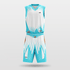 Blue and White Thorns Sublimated Basketball Set