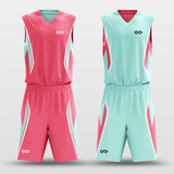 Pink & Mint Custom Sublimated Basketball Set