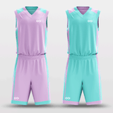 Purple&Cyan Field Sublimated Basketball Set