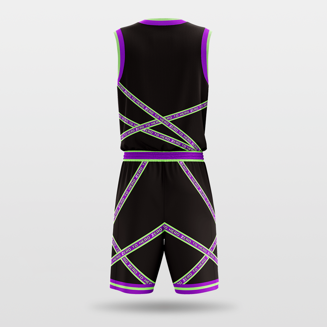 Black Stripe Fission Sublimated Basketball Set
