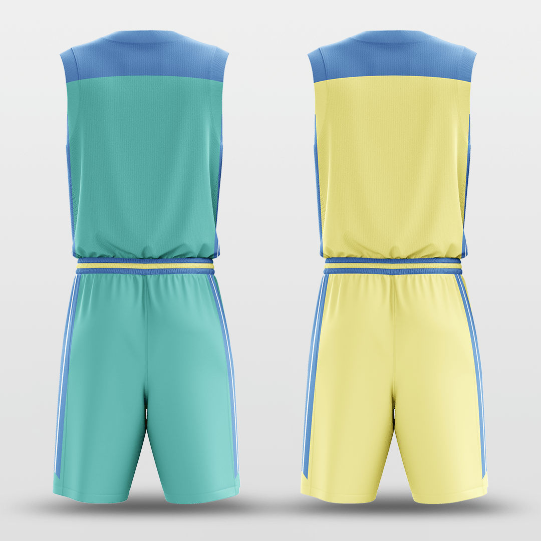 Cyan&Yellow Classic 68 Reversible Basketball Set