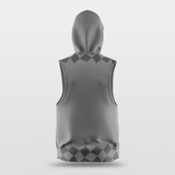 Grey Sleeveless Basketball Hoodies