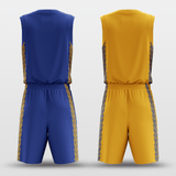 Navy&Yellow Ice Flower Reversible Basketball Set