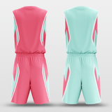 Pink & Mint Plume Sublimated Basketball Set