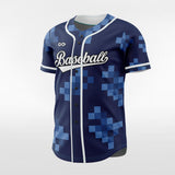 Pixel Ice Men Button Down Baseball Jersey