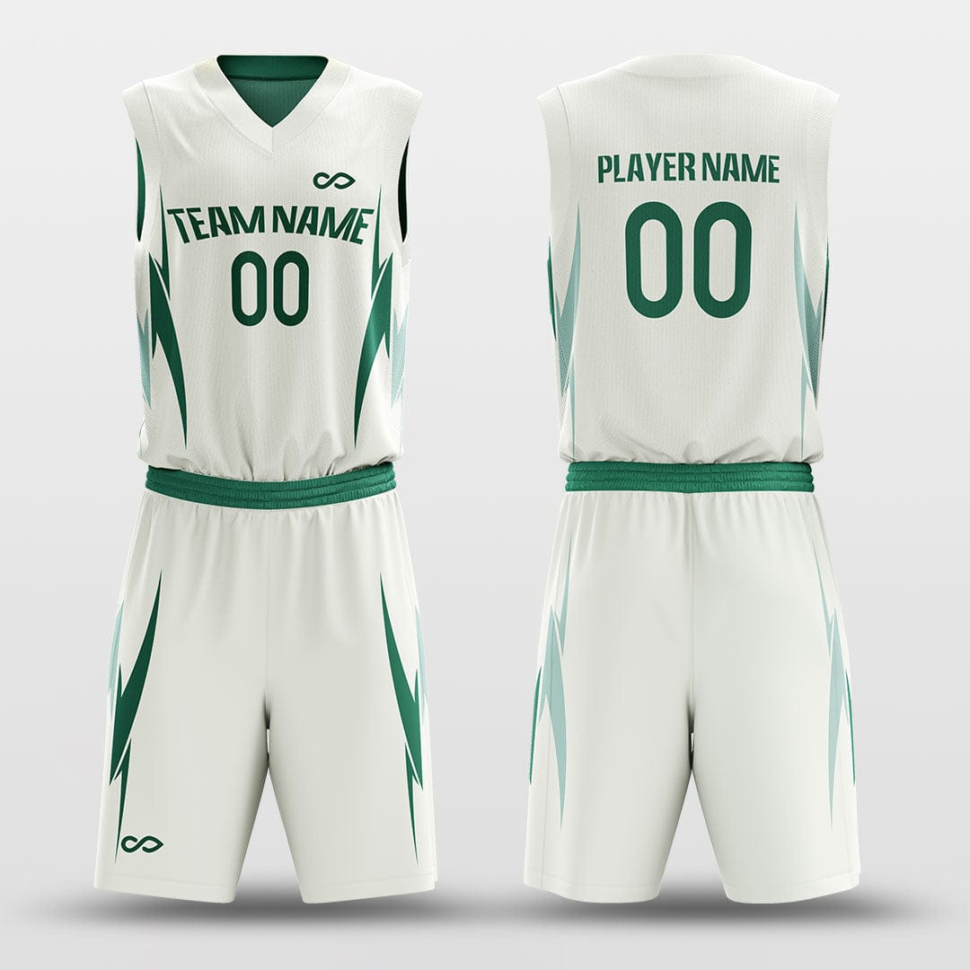 Green&WhiteCustomized Boomerang Reversible Basketball Set