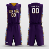 Purple&Yellow Customized Secret Reversible Basketball Set