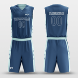 Light Blue&Dark Blue Sublimated Basketball Set