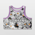 Pixel Flower Women Crop Tops Loose