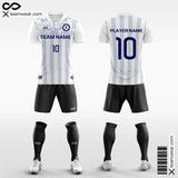  Striped Panel Custom Sublimation Soccer Kits White