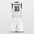 white and green basketball uniform set