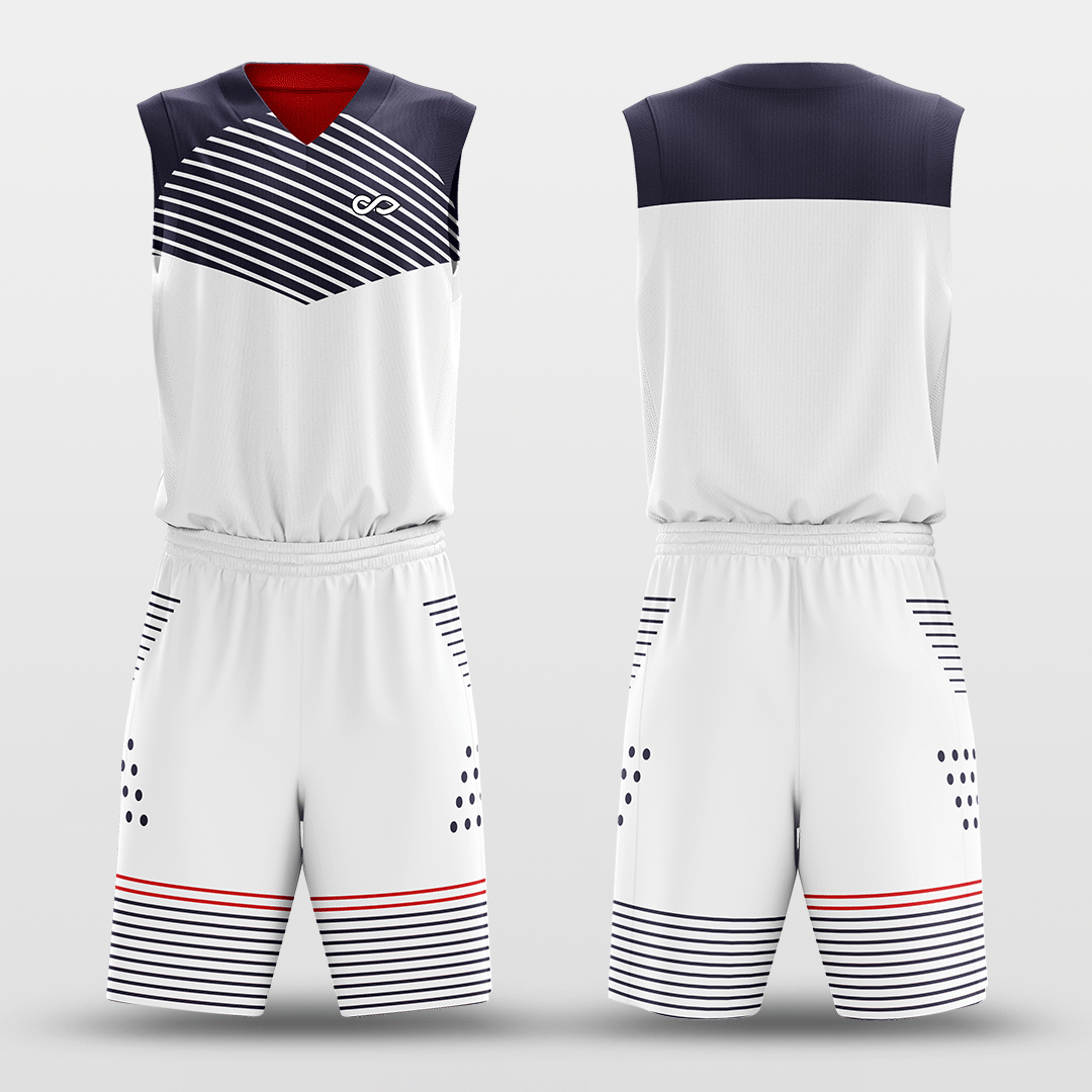 White and Black Reversible Sublimated Basketball Set