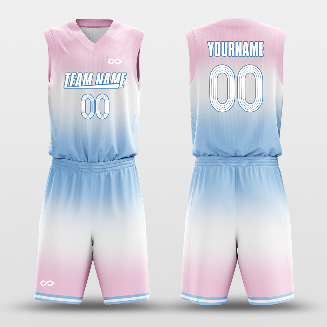 gradient blue powder jersey set