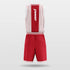 red striped basketball jersey set sublimated