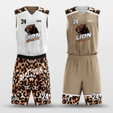 Custom Reversible Basketball Set Brown and White