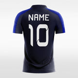 Custom Navy Blue Stripe Sublimated Soccer Jersey Mockup