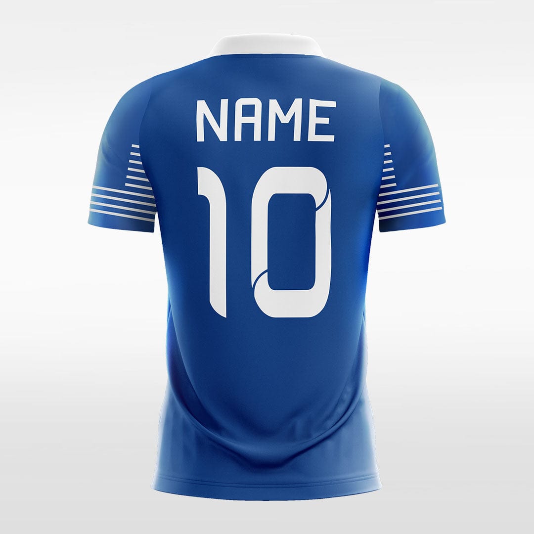 Customized Blue Men's Sublimated Soccer Jersey Mockup