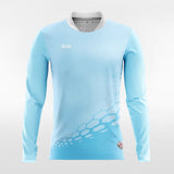 Custom Sky Blue Long Sleeve Soccer Jersey