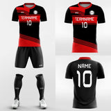 black and red soccer jersey