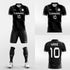 black custom soccer jersey kit