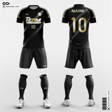 Black Gold Soccer Jersey Retro