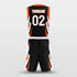     black orange basketball jersey set