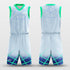 blue and green basketball jersey set