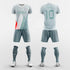 blue custom sleeve soccer jersey kit